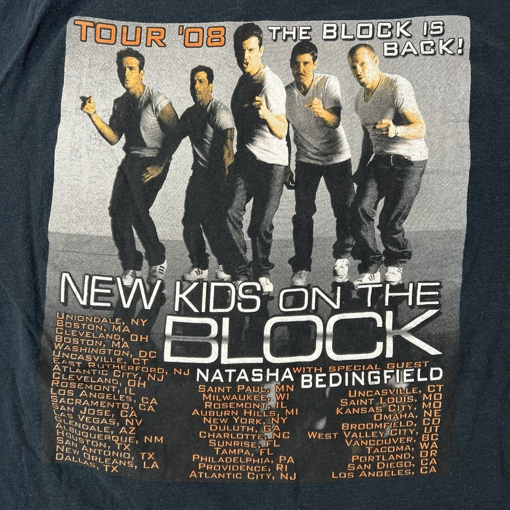 New Kids On The Block 2008 Tour Tshirt The Block Is Back Size XL Double Sided - Picture 2 of 6